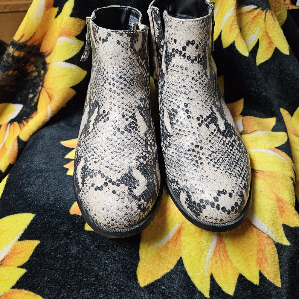 Time and Tru Snakeskin Ankle Boots